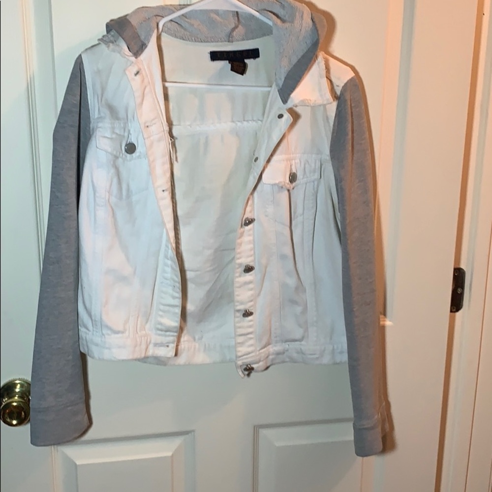 Size M Tinsel White and Grey Denim Jacket